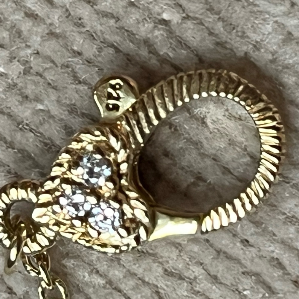 Judith Ripka Gold Clad Silver 925 Necklace w Cubic Zirconia Square Pendant NWOT - Picture 10 of 16